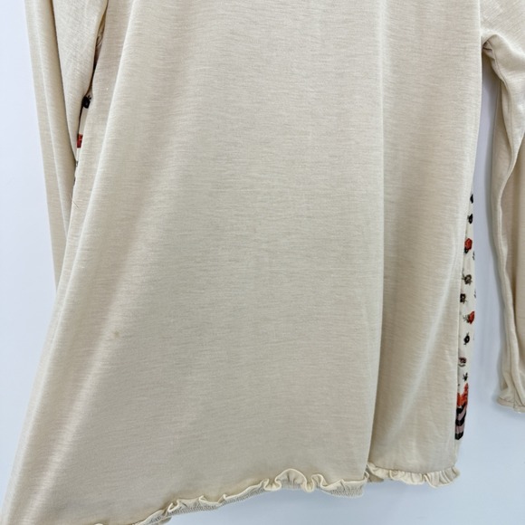 Axes Femme Floral Scalloped Collared Blouse Sz M Fairy Grunge Goth Mori Kei - Picture 9 of 12